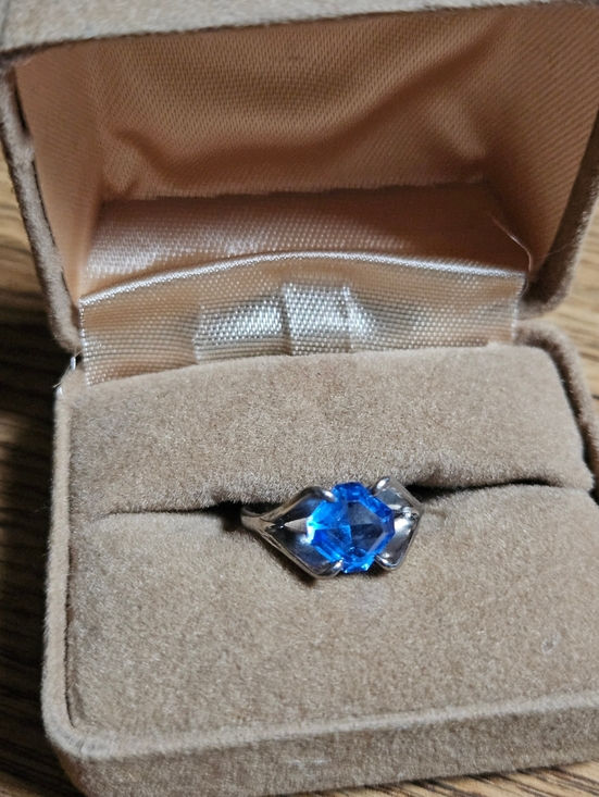 Joseph Esposito Jewelry - Vintage Joseph Esposito Sterling ESPO Ring with Blue Gemstone Size 6